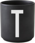 Design Letters Cană AJ litera T neagră de porțelan (10204000T)