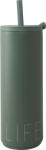 Design Letters Cană termică Design Letters Life 500 ml verde cu pai (30101023MTLGRNLIFE)