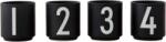 Design Letters Cești pentru espresso AJ negre 4 buc (10201302BLACK)