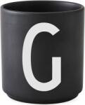 Design Letters Cană AJ litera G neagră de porțelan (10204000G)