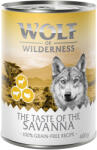 Wolf of Wilderness 6x400g Wolf of Wilderness Adult 'Triple Taste' The Savanna - pulyka, marha, kecske nedves kutyatáp