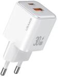 USAMS Бързо зарядно устройство Usams PD30W+QC3.0 A+C Dual-port, бяло (CC189TC02)