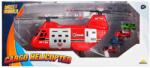 Sunman Elicopter de marfa cu 4 mini vehicule, Maxx Wheels, Rosu