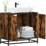 vidaXL mosdószekrény füstölt tölgy 65x33x60 cm Gépesített fa (849266)