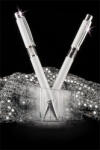 Art Crystella Golyóstoll, fehér, középen fehér SWAROVSKI® kristállyal töltve, 14cm, ART CRYSTELLA® (TSWGK201) (TSWGK201)
