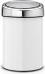 Brabantia Coș de gunoi Touch Bin 3 l alb cu capac din oțel (364488) Cos de gunoi