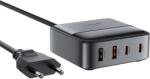 ACEFAST Z6 hálózati töltő GaN asztali 2x USB-A / 2x USB-C PD 65W - Fekete