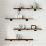 vidaXL 4 db füstös tölgy színű szerelt fa fali polc 60 x 10 x 1, 5 cm (838225)