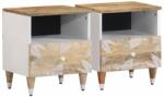 vidaXL 2 db tömör mangófa éjjeliszekrény 40 x 33 x 46 cm (4018671)