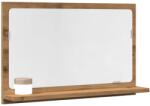 vidaXL kézműves tölgy szerelt fa tükrös fürdőszobaszekrény 60x11x37 cm (856198)