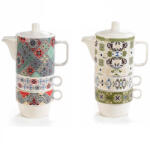 Decorer Set 2 ceainice, 4 cesti portelan multicolor 14x8x20 cm, 320 ml, 190 ml (A72.11.97)