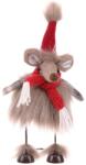 Autronic Karácsonyi dekoráció Egér piros sállal éssapkával, 30 cm