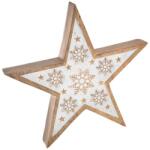 Indecor Karácsonyi csillag mangófából, fehér, 25 x4 x 25 cm