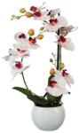 4-Home Mű orchidea kerámia virágtartóban, fehér, 42 cm