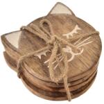 Indecor Macska mangófa poháralátét 4 db , 10 x 11 x 1 cm