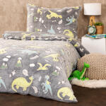 4home Dino világító mikroflanel ágyneműhuzat, 140 x 200 cm, 70 x 90 cm