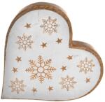 Indecor White karácsonyi szív mangófából, 25 x 4 x 25 cm