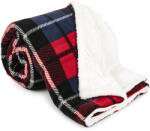 4Home Kocka piros gyapjú hatású pléd, 150 x 200 cm