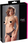 Cottelli Collection - Gyöngyös, nyitott csipke tanga (fekete) (23209671051) - szexaruhaz