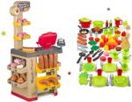Smoby Set brutărie cu prăjituri Baguette&Croissant Bakery Smoby cu casă de marcat electronică și set 100 piese legume, fructe și alimente cu vase (SM350220-13)