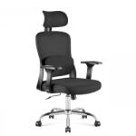 Mark Adler Ergonomikus irodai forgószék, kartámaszokkal, deréktámasszal, hálós anyaggal, fekete (MA-MANAGER-32-BLACK)