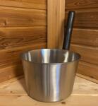 Saunia Fém szaunadézsa fa fogóval 4L