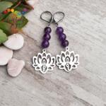 Kristály Jóga Shop Ametiszt 4 mm-es lótuszos ásvány fülbevaló