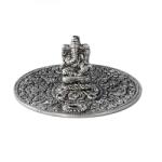  Suport betisoare parfumate si con de tamaie metalic Elefant Ganesha Silver