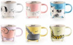 Decorer Set 6 cani ceramica multicolora 9.5x10 cm, 480 ml (A71.45.59)