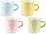 Decorer Set 4 cani portelan multicolor 8.5x9 cm, 350 ml (A72.13.01)