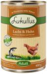 Lukullus 24x400g Lukullus Naturkost Adult lazac & csirke nedves kutyatáp