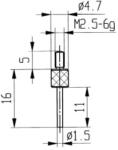 Käfer - Cap pentru ceas comparator tip 14, 1.5mm [573/14] (573/14) - constructii-mag