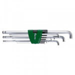 Fortis Set chei hexagonale in L cu cap sferic Fortis, cap mic scurt, 1.5-10mm, 9 piese (4317784729451) - constructii-mag Cheie imbus