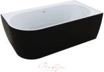 M-Acryl HARMONY KÁD 159x84 J + ELŐLAP (fekete) + LÁB/ Fehér click-clack 12589 (12589)