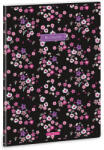 Ars Una Ars Una: Pearl Blossom fekete extra kapcsos sima füzet A/4 (53803771) - jatekshop