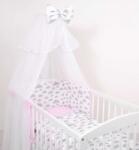 BabyLion Babaágynemű Szett - Felhők - 5 részes - Rózsaszín-Szürke (5908297433516-1020-517)