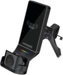 Promate Безжична стойка за кола ProMate, MagDrive-Trio. Black 3-in-1 Wireless Car Charging station w/ 15W MagSafe Compatible Charger, 3.5W Apple Watch Charger and 4.5W AirPods Charger - Черна