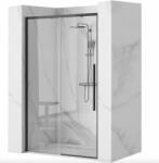 Rea Solar Univerzális tolózuhanyajtó 130x195 cm átlátszó üveggel, matt fekete profilszín REA-K6358 (REA-K6358)