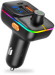  Bluetooth FM transmitter, 2xUSB, 1xType-C, LED kijelző, 25W, BT5.0, fekete, XO-BCC09