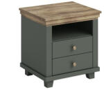  Éjjeliszekrény Tolnue 117 (Sötétzöld + Lefkas tölgy)