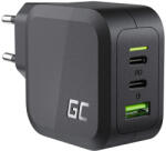 Green Cell GC PowerGaN 65 W töltő (2x USB-C tápellátás, 1x USB-A kompatibilis a Quick Charge 3.0-val) CHARGC08