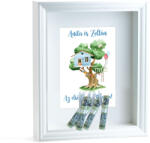 Partikellékek Pénzátadó nászajándék képkeret - Faház