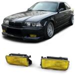  BMW E36 sárga burás gyári jellegű H1 ködlámpa pár kerettel
