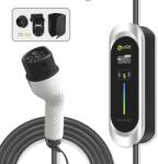 Zencar 16A 3, 6KW elektromos autó állítható otthoni töltő (T2)- Fali konzollal - Schuko 220V csatlakozóval - Új Design - B tipusú FI relé (PEB1604)