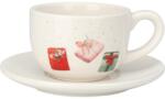 4home Karácsonyi ajándékok karácsonyi porcelán csésze csészealjjal , 250 ml