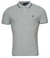 Ralph Lauren Rövid ujjú galléros pólók POLO COUPE DROITE EN COTON BASIC MESH COL FANTAISIE Szürke EU M