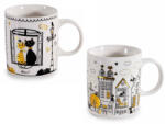 Decorer Set 6 cani portelan multicolor 8.5x9.5 cm, 350 ml (A72.13.48)