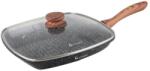 Goldmann Tigaie grill aluminiu turnat, 24x4.5 cm, capac termorezistent, acoperire ceramica, maner soft touch, inductie, Goldmann (GM 0924L)