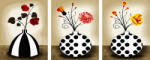 iPicasso Set 3 picturi pe numere, cu sasiu, Vaze cu flori, 50 x 120 cm (PC34050013)