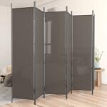 vidaXL Параван за стая, 6 панела, антрацит, 300x220 cм, текстил (350208)